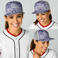 Blue Tonga Kilisimasi Fiefia Baseball Net Cap Pacific Patchwork Xmas Vibes - Polynesian Pride