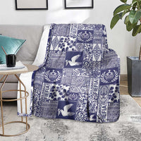 Blue Tonga Kilisimasi Fiefia Blanket Pacific Patchwork Xmas Vibes - Polynesian Pride