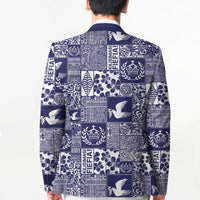 Blue Tonga Kilisimasi Fiefia Blazer Pacific Patchwork Xmas Vibes - Polynesian Pride