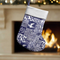 Blue Tonga Kilisimasi Fiefia Christmas Stocking Pacific Patchwork Xmas Vibes LT9 Set of 2 Blue - Polynesian Pride