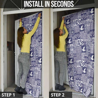 Blue Tonga Kilisimasi Fiefia Door Cover Pacific Patchwork Xmas Vibes - Polynesian Pride