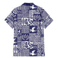 Blue Tonga Kilisimasi Fiefia Family Matching Mermaid Dress and Hawaiian Shirt Pacific Patchwork Xmas Vibes - Polynesian Pride