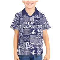 Blue Tonga Kilisimasi Fiefia Family Matching Mermaid Dress and Hawaiian Shirt Pacific Patchwork Xmas Vibes - Polynesian Pride