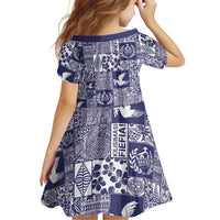 Blue Tonga Kilisimasi Fiefia Family Matching Off Shoulder Maxi Dress and Hawaiian Shirt Pacific Patchwork Xmas Vibes - Polynesian Pride