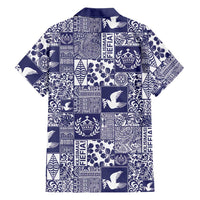 Blue Tonga Kilisimasi Fiefia Family Matching Tank Maxi Dress and Hawaiian Shirt Pacific Patchwork Xmas Vibes - Polynesian Pride