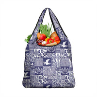 Blue Tonga Kilisimasi Fiefia Grocery Bag Pacific Patchwork Xmas Vibes - Polynesian Pride