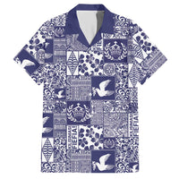 Blue Tonga Kilisimasi Fiefia Hawaiian Shirt Pacific Patchwork Xmas Vibes LT9 Blue - Polynesian Pride