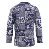 Blue Tonga Kilisimasi Fiefia Hockey Jersey Pacific Patchwork Xmas Vibes LT9 - Polynesian Pride