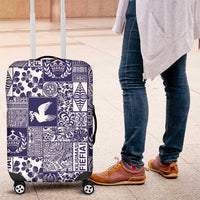 Blue Tonga Kilisimasi Fiefia Luggage Cover Pacific Patchwork Xmas Vibes - Polynesian Pride