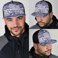 Blue Tonga Kilisimasi Fiefia Mesh Trucker Cap Pacific Patchwork Xmas Vibes LT9 - Polynesian Pride