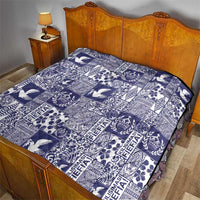 Blue Tonga Kilisimasi Fiefia Quilt Pacific Patchwork Xmas Vibes - Polynesian Pride