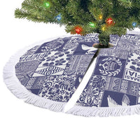 Blue Tonga Kilisimasi Fiefia Tree Skirt Pacific Patchwork Xmas Vibes - Polynesian Pride