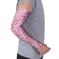 Pink Tonga Kilisimasi Fiefia Arm Sleeves Pacific Patchwork Xmas Vibes - Polynesian Pride