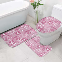 Pink Tonga Kilisimasi Fiefia Bathroom Set Pacific Patchwork Xmas Vibes - Polynesian Pride
