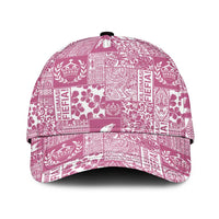 Pink Tonga Kilisimasi Fiefia Classic Cap Pacific Patchwork Xmas Vibes LT9 Universal Fit Pink - Polynesian Pride