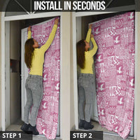 Pink Tonga Kilisimasi Fiefia Door Cover Pacific Patchwork Xmas Vibes - Polynesian Pride