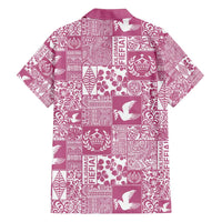 Pink Tonga Kilisimasi Fiefia Family Matching Long Sleeve Bodycon Dress and Hawaiian Shirt Pacific Patchwork Xmas Vibes - Polynesian Pride