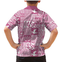 Pink Tonga Kilisimasi Fiefia Family Matching Mermaid Dress and Hawaiian Shirt Pacific Patchwork Xmas Vibes - Polynesian Pride