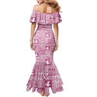 Pink Tonga Kilisimasi Fiefia Family Matching Mermaid Dress and Hawaiian Shirt Pacific Patchwork Xmas Vibes - Polynesian Pride
