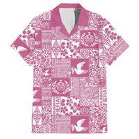 Pink Tonga Kilisimasi Fiefia Family Matching Puletasi and Hawaiian Shirt Pacific Patchwork Xmas Vibes - Polynesian Pride