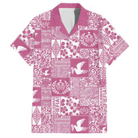 Pink Tonga Kilisimasi Fiefia Hawaiian Shirt Pacific Patchwork Xmas Vibes LT9 Pink - Polynesian Pride