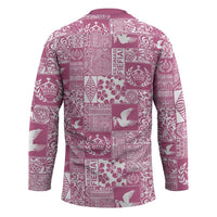 Pink Tonga Kilisimasi Fiefia Hockey Jersey Pacific Patchwork Xmas Vibes LT9 - Polynesian Pride