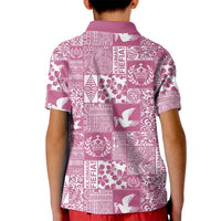 Pink Tonga Kilisimasi Fiefia Kid Polo Shirt Pacific Patchwork Xmas Vibes LT9 - Polynesian Pride
