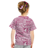 Pink Tonga Kilisimasi Fiefia Kid T Shirt Pacific Patchwork Xmas Vibes LT9 - Polynesian Pride