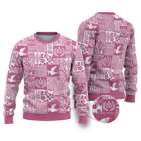 Pink Tonga Kilisimasi Fiefia Ugly Christmas Sweater Pacific Patchwork Xmas Vibes - Polynesian Pride