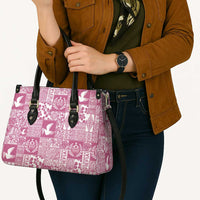 Pink Tonga Kilisimasi Fiefia Leather Bag Pacific Patchwork Xmas Vibes LT9 - Polynesian Pride