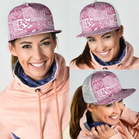 Pink Tonga Kilisimasi Fiefia Mesh Trucker Cap Pacific Patchwork Xmas Vibes LT9 - Polynesian Pride