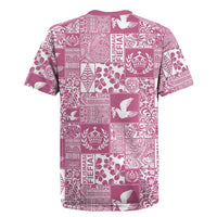 Pink Tonga Kilisimasi Fiefia Rugby Jersey Pacific Patchwork Xmas Vibes LT9 - Polynesian Pride