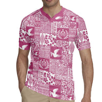 Pink Tonga Kilisimasi Fiefia Rugby Jersey Pacific Patchwork Xmas Vibes LT9 - Polynesian Pride