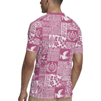 Pink Tonga Kilisimasi Fiefia Rugby Jersey Pacific Patchwork Xmas Vibes LT9 - Polynesian Pride