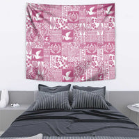 Pink Tonga Kilisimasi Fiefia Tapestry Pacific Patchwork Xmas Vibes - Polynesian Pride