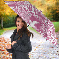 Pink Tonga Kilisimasi Fiefia Umbrella Pacific Patchwork Xmas Vibes - Polynesian Pride