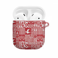 Red Tonga Kilisimasi Fiefia AirPods Case Pacific Patchwork Xmas Vibes LT9 Red - Polynesian Pride