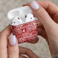 Red Tonga Kilisimasi Fiefia AirPods Case Pacific Patchwork Xmas Vibes LT9 - Polynesian Pride