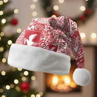 Red Tonga Kilisimasi Fiefia Christmas Santa Hat Pacific Patchwork Xmas Vibes - Polynesian Pride