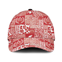 Red Tonga Kilisimasi Fiefia Classic Cap Pacific Patchwork Xmas Vibes LT9 Universal Fit Red - Polynesian Pride