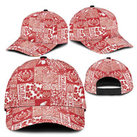Red Tonga Kilisimasi Fiefia Classic Cap Pacific Patchwork Xmas Vibes LT9 - Polynesian Pride