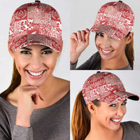 Red Tonga Kilisimasi Fiefia Classic Cap Pacific Patchwork Xmas Vibes LT9 - Polynesian Pride