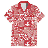 Red Tonga Kilisimasi Fiefia Hawaiian Shirt Pacific Patchwork Xmas Vibes LT9 Red - Polynesian Pride