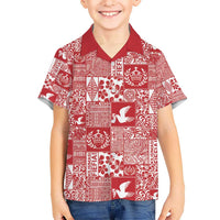 Red Tonga Kilisimasi Fiefia Hawaiian Shirt Pacific Patchwork Xmas Vibes LT9 - Polynesian Pride