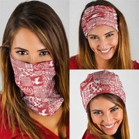 Red Tonga Kilisimasi Fiefia Neck Gaiter Pacific Patchwork Xmas Vibes - Polynesian Pride