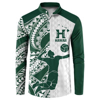 Polynesian Hawaii Volleyball Custom Button Sweatshirt Kakau with Sport Style LT9 White - Polynesian Pride