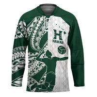 Polynesian Hawaii Volleyball Custom Hockey Jersey Kakau with Sport Style LT9 Unisex White - Polynesian Pride