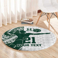 Polynesian Hawaii Volleyball Custom Round Carpet Kakau with Sport Style