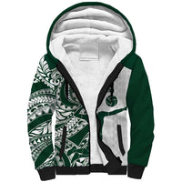 Polynesian Hawaii Volleyball Custom Sherpa Hoodie Kakau with Sport Style LT9 Unisex White - Polynesian Pride