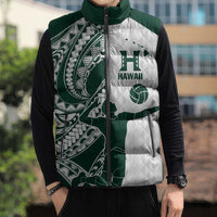 Polynesian Hawaii Volleyball Custom Sleeveless Puffer Jacket Kakau with Sport Style - Polynesian Pride